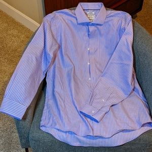 Jos. A Bank 16 1/2 x 35 Tailored Fit purple/blue stripe dress shirt
